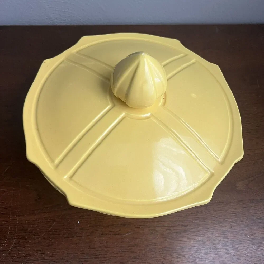 Miramar of CA  #801 Yellow Ovenproof Dish w Lid MCM Vintage 60s